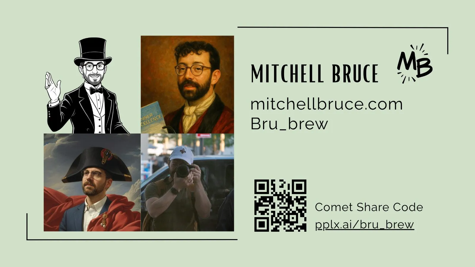 Slide 14 of Shoptalk: The AI Landscape for Baptist Creatives: MITCHELL BRUCE mitchellbruce.com Bru_brew Comet Share Code pplx.ai/bru_brew